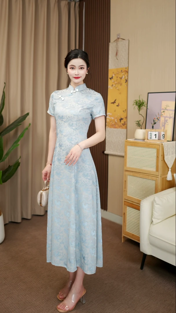 《语嫣》春夏新款高端气质复古改良中国风优雅旗袍连衣裙
