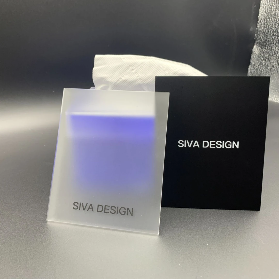 亚克力哑光美甲板黑色磨砂透明磨砂DIY定制加工展示板印刷厂家