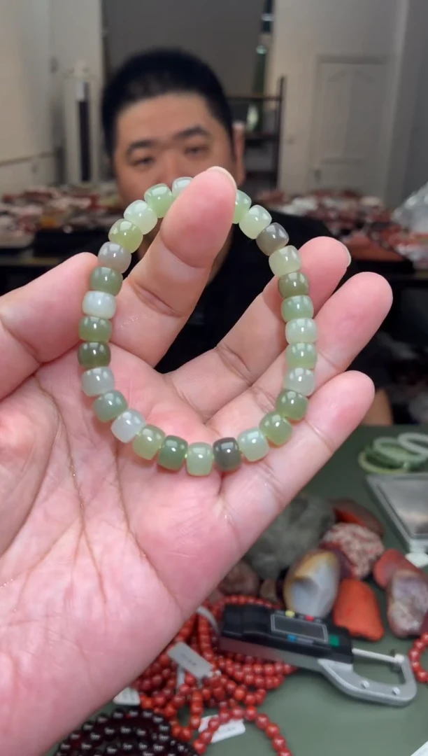 手串未镶嵌和田玉单圈手串一条约7mm+多样性发货