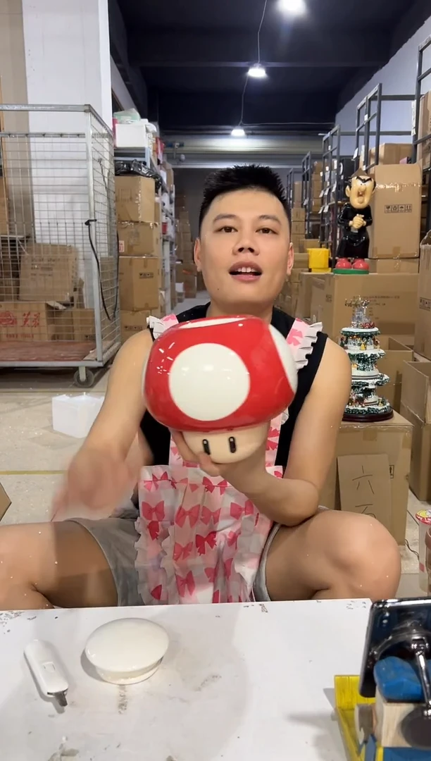 瓷片陶瓷收纳蘑菇罐