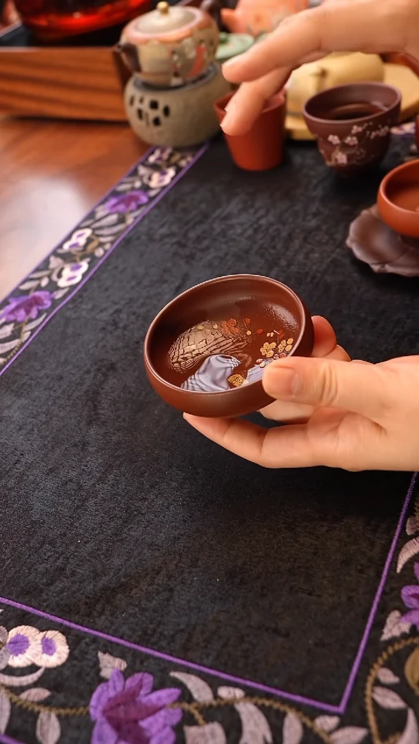 茶壶紫砂紫泥梅花普洱杯