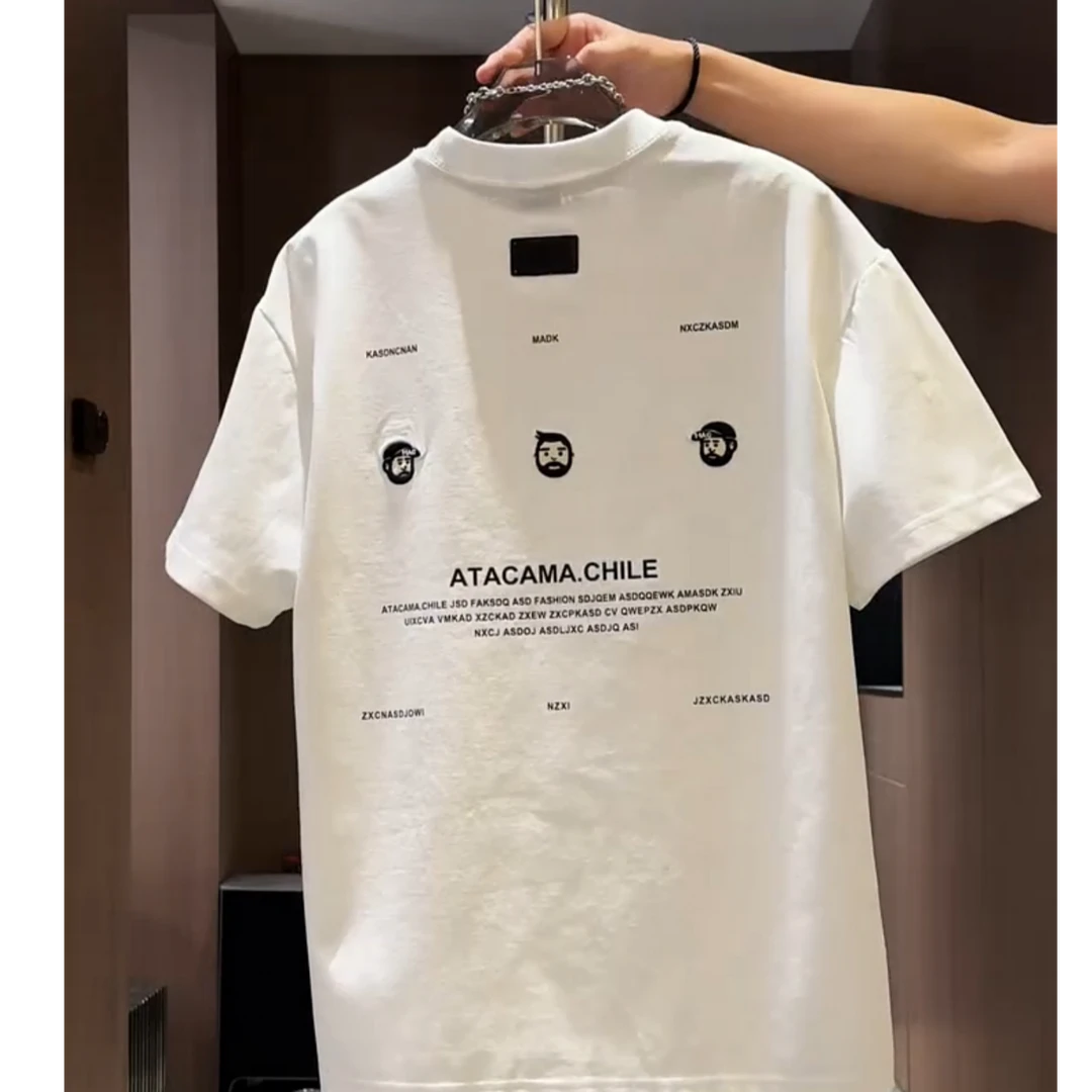 2025新款夏季短袖男t恤纯棉卡通印花潮流青年宽松休闲百搭半袖