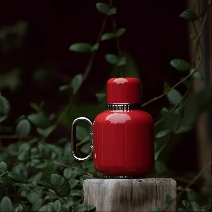 观一好物 | 红色东方钛壶焖茶壶650ml纯钛内胆显温便携拆封不退