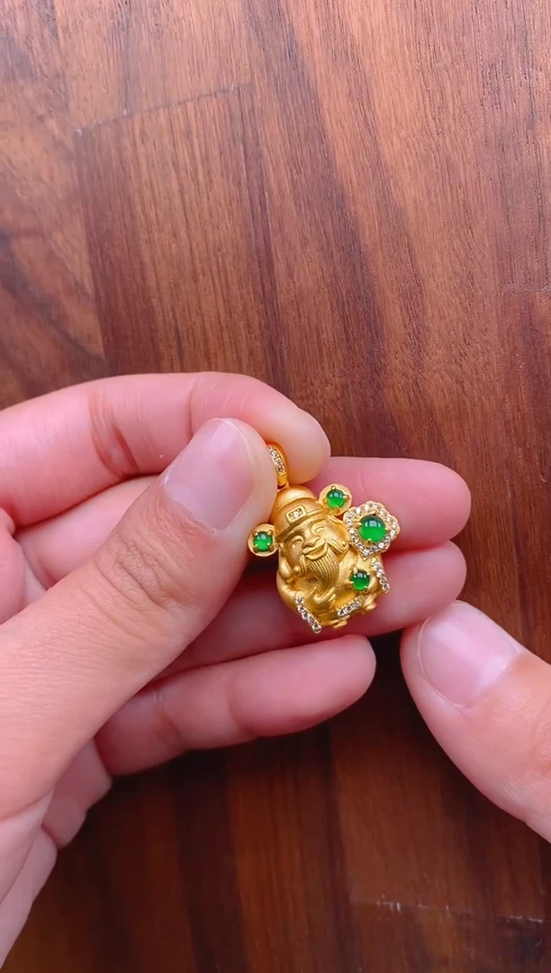 【闪购商品】翡翠吊坠(不含链)银S925镶嵌财神