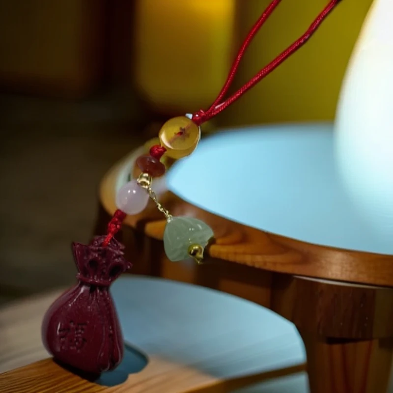 含辰砂工艺品朱砂钱袋福袋手机挂件手链挂链纯天然真品100%