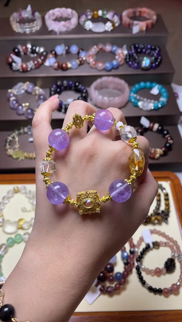 【闪购商品】水晶手链银S925镶嵌紫水手链