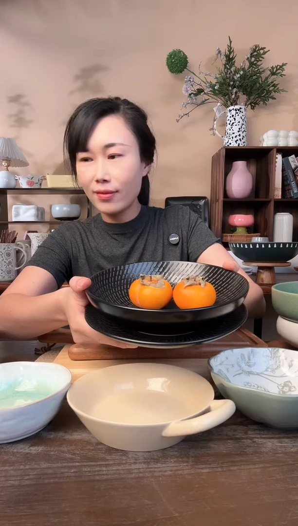 8英寸浮雕黑碗+盘微瑕