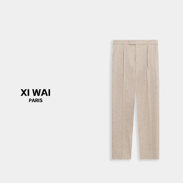 高级男装 冬季新品25s男士羊毛混纺面料商务中腰直筒休闲裤 0009