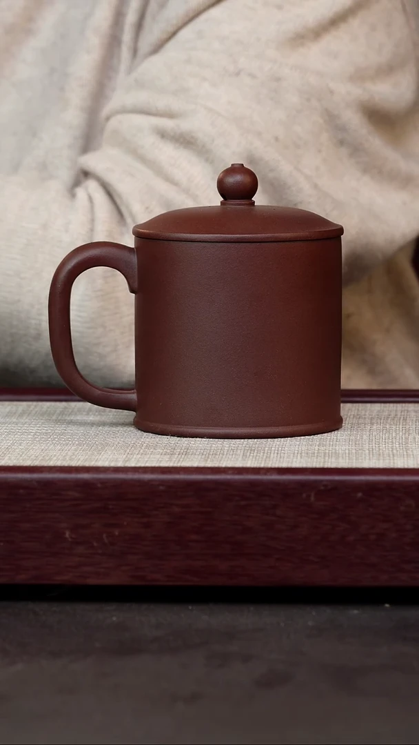 茶杯紫砂紫泥光素老板杯