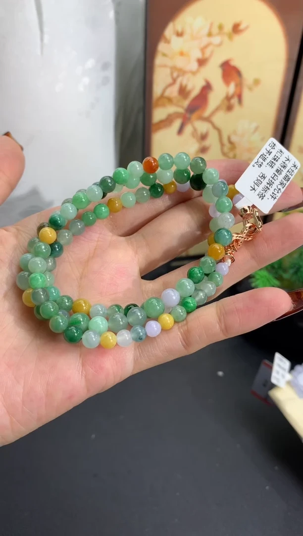 未镶嵌手串翡翠卡4.9-6.5mm