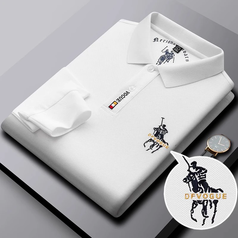 长袖POLO衫男装POLO新款翻领商务休闲男士上衣秋季显瘦2025年秋冬