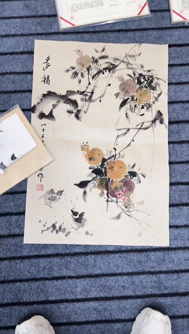 精品四尺开三花鸟