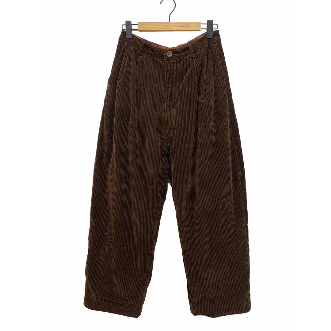 涟香左岸迷香3026条纹设计师裤子复古秋冬时尚阔腿棉裤阔腿裤宽松