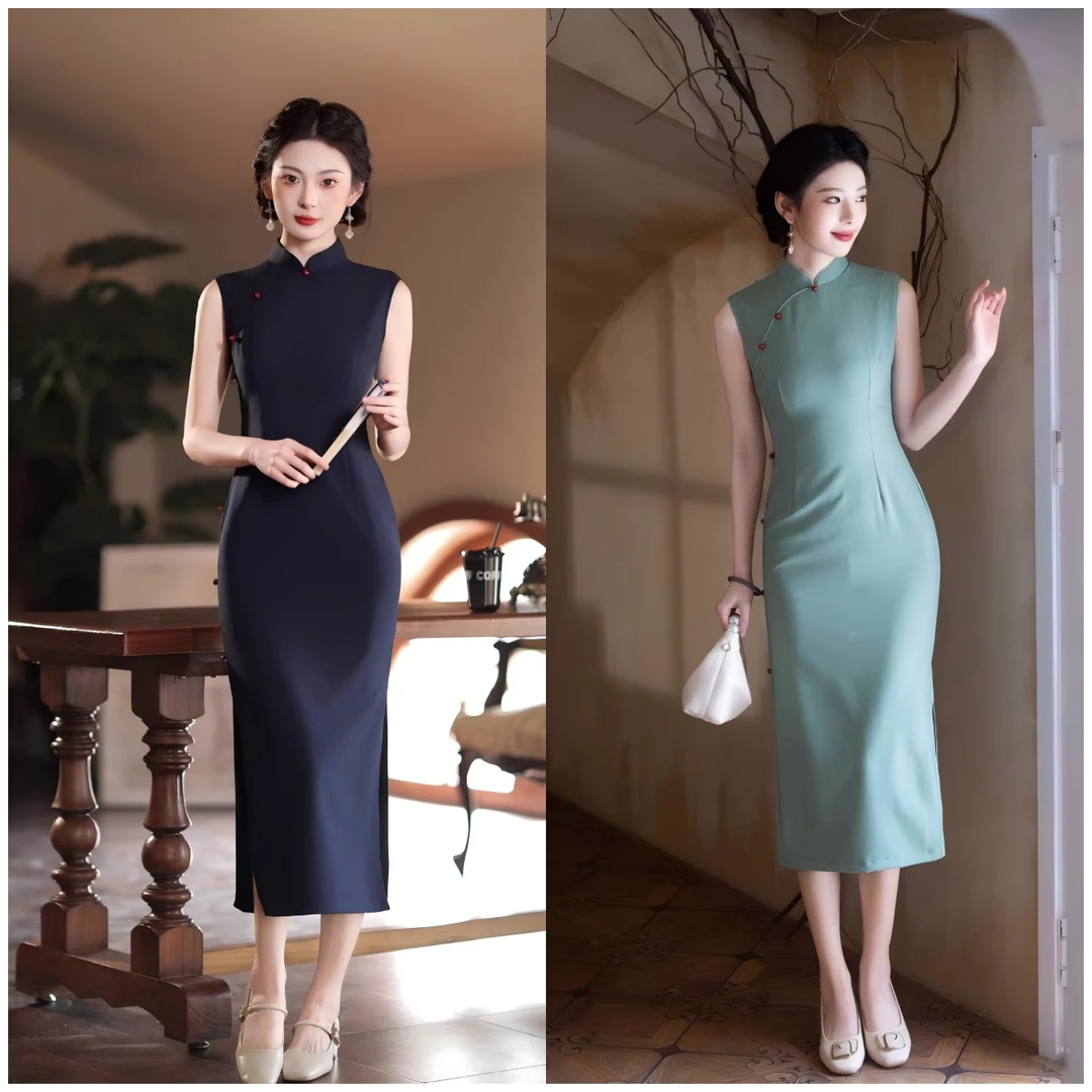 【绿杨烟外】无袖旗袍夏季改良绝美气质年轻款新中式显瘦日常中长款