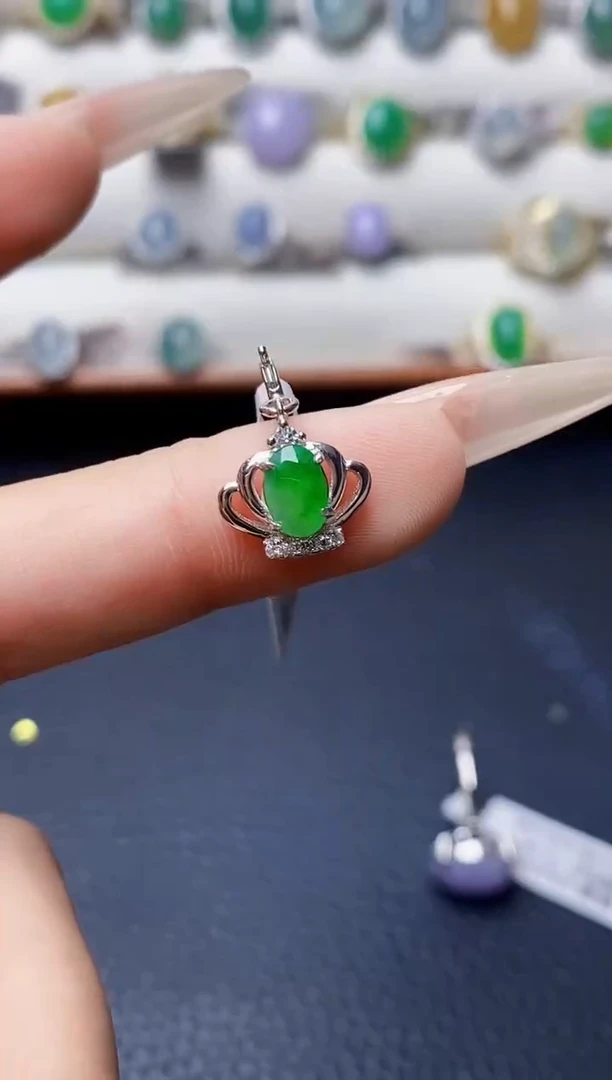 银S925镶嵌戒指翡翠3808