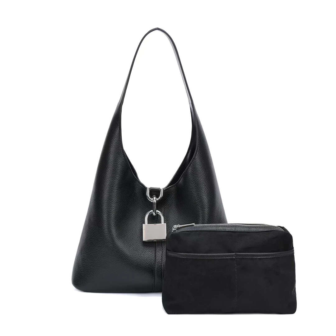 【点心专属】原创设计  真皮高定单肩斜挎包8007黑色