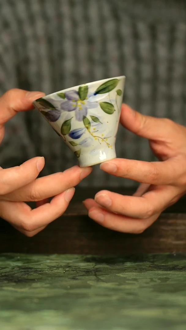 釉下彩陶瓷青诗集手工手绘瓷器