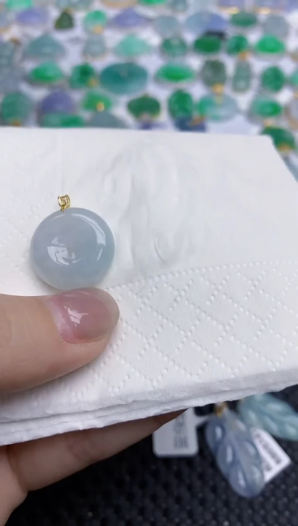 【闪购商品】翡翠颈饰18K金镶嵌天然翡翠A货