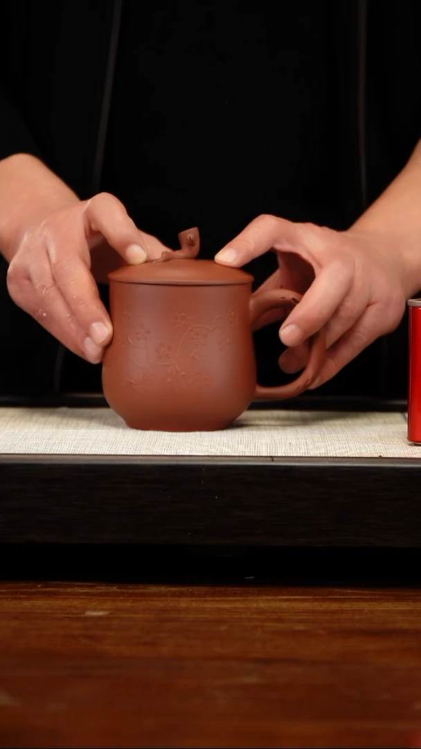 茶壶紫砂泥绘盖杯