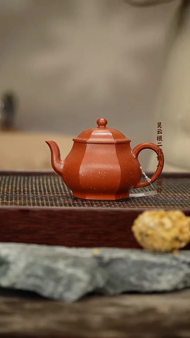 茶壶紫砂六方 赤龙幻彩