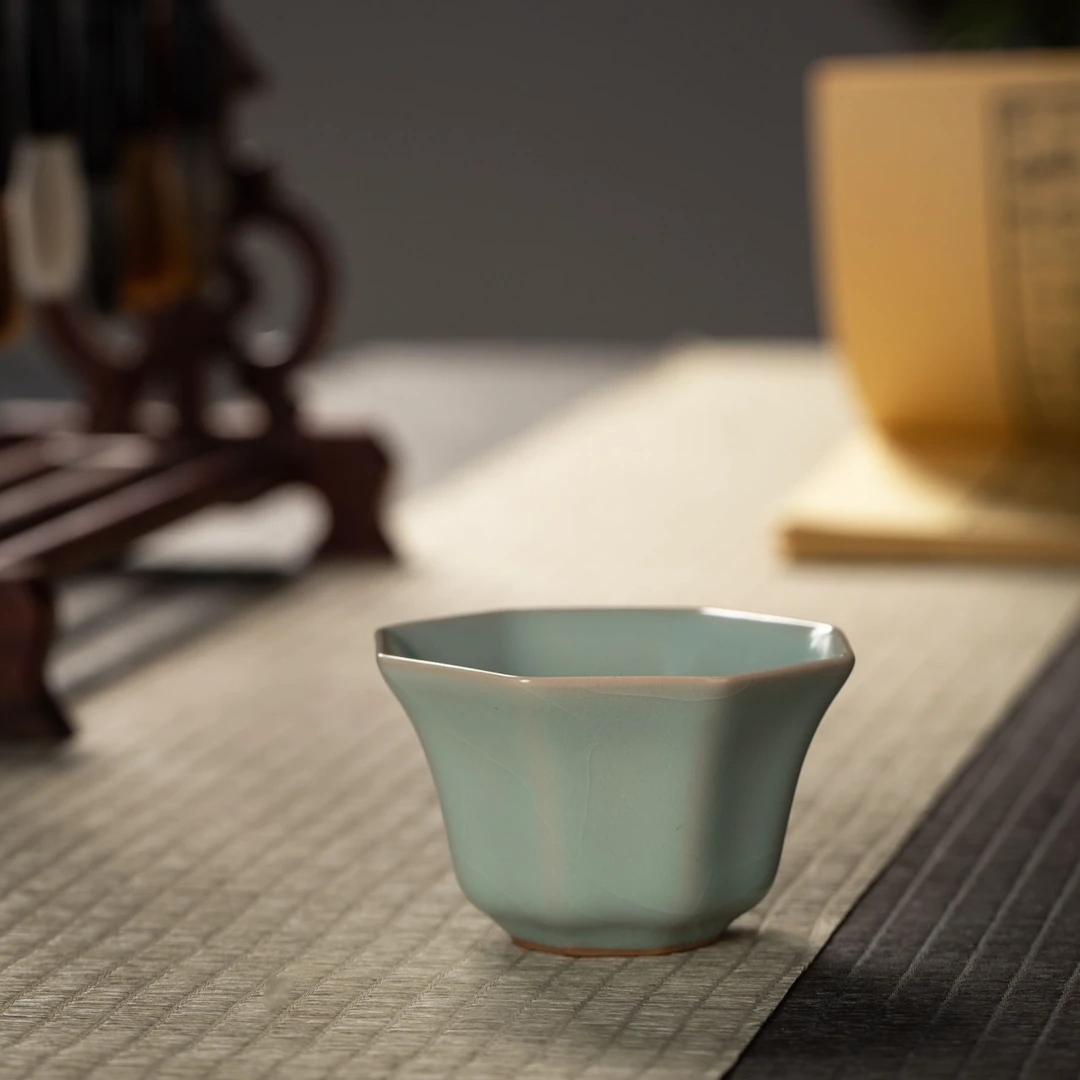 【问鼎】问鼎汝瓷/鼎峰系列/复刻款/天青/八方杯