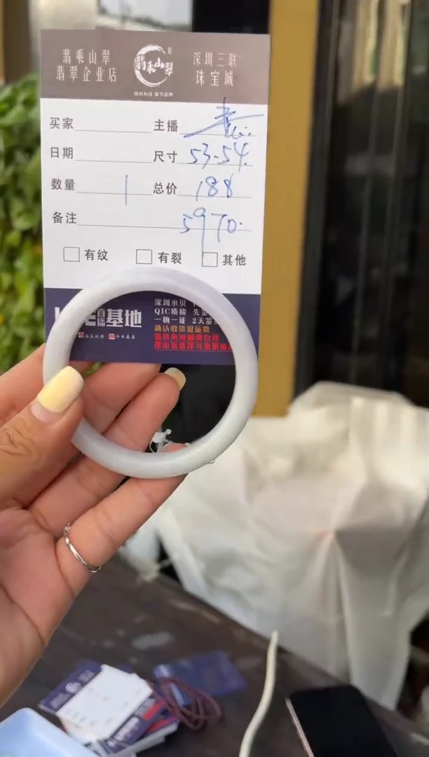 未镶嵌手镯翡翠C 53-54正圈 5970
