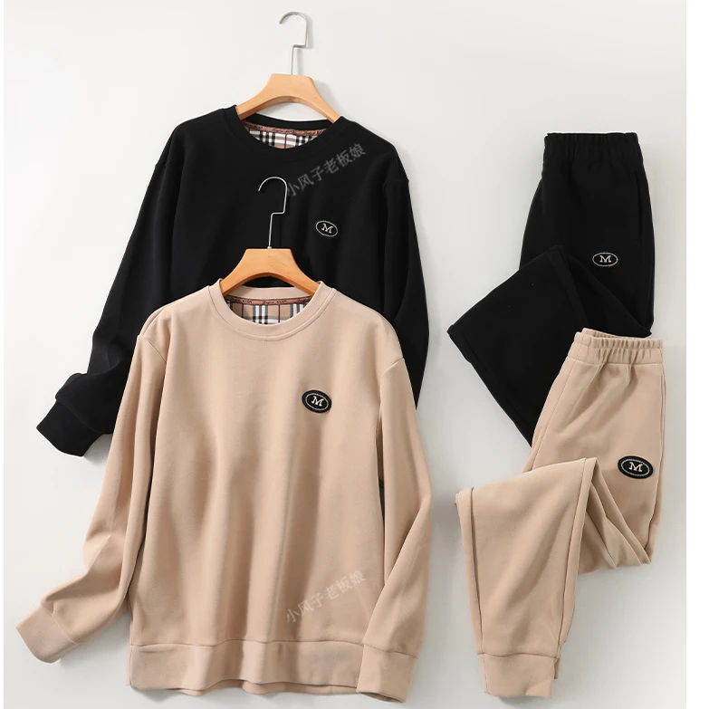 门店999！高奢M标~黑科技空气层 情侣款轻运动卫衣套装Y0235