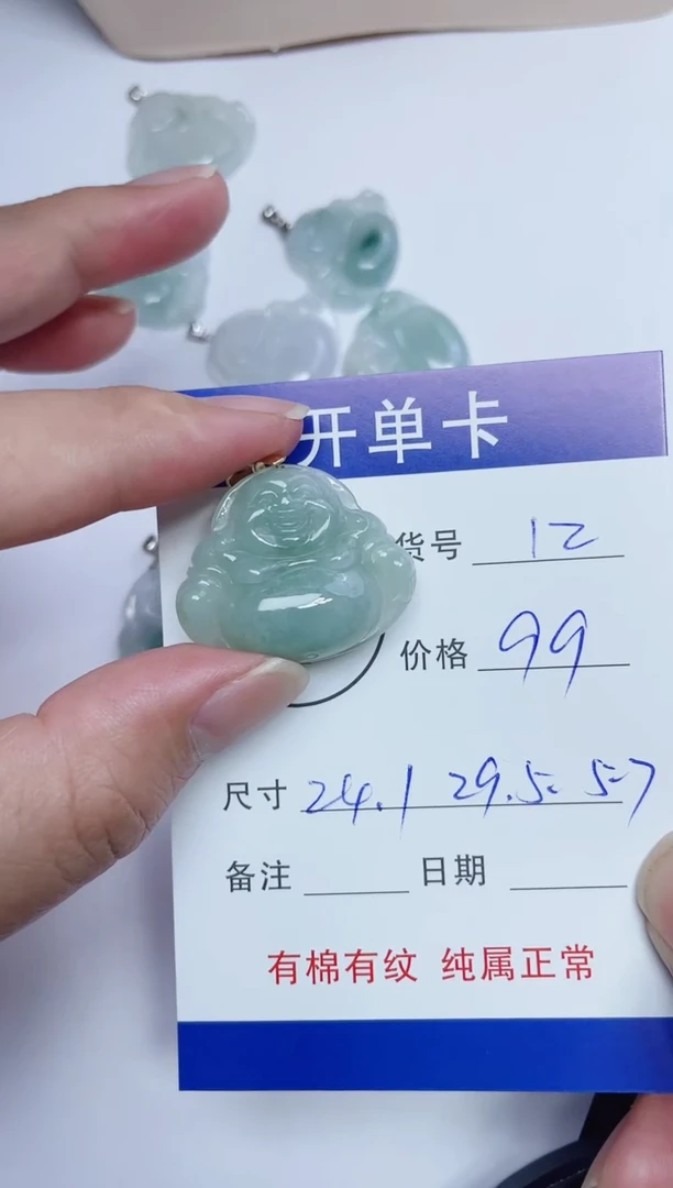 吊坠(赠链)银S925镶嵌翡翠12