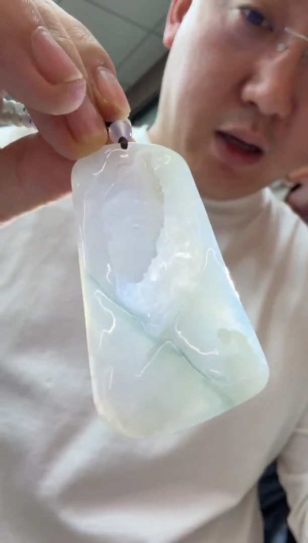未镶嵌挂件翡翠A货翡翠孤品国雕谢林工