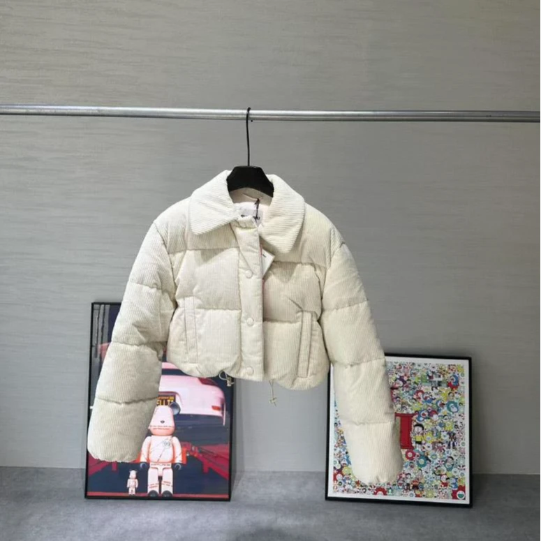 全新未使用 MIU MIU/缪缪 翻领长袖羽绒 米白/36