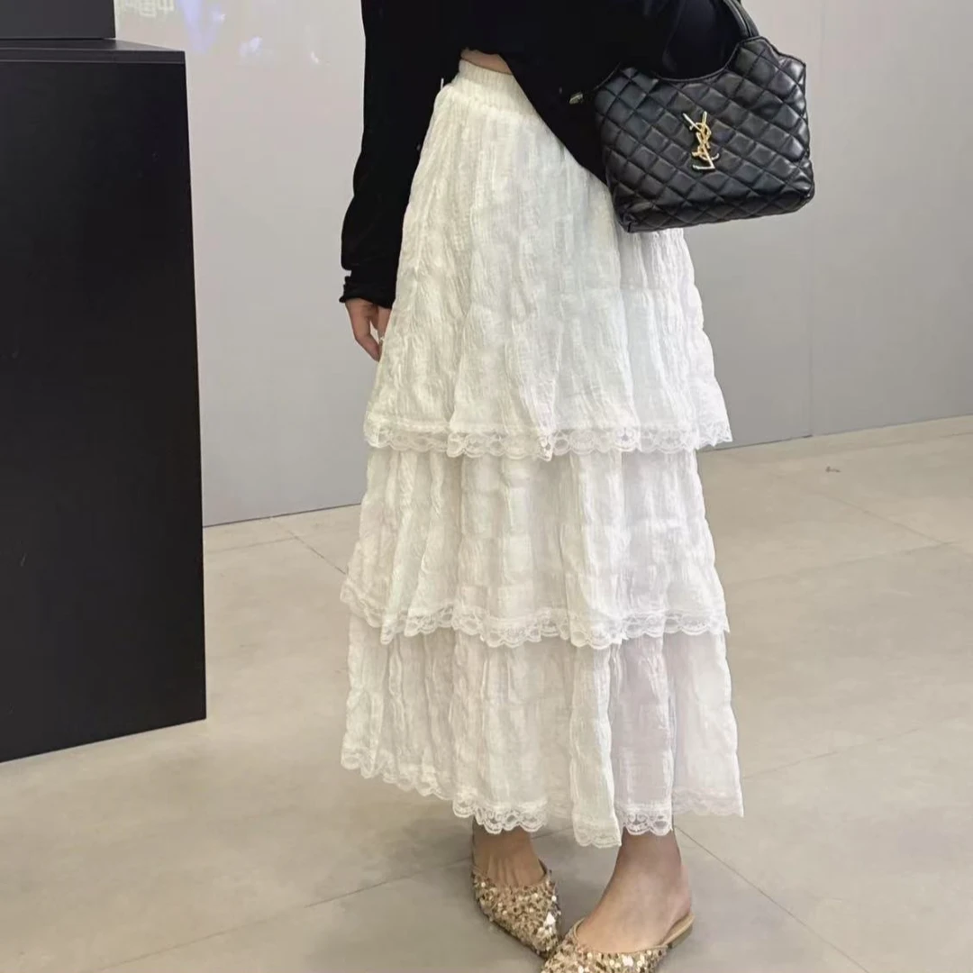 法式复古仙女风网纱蛋糕裙女春夏高级感百搭显瘦A字裙女气质