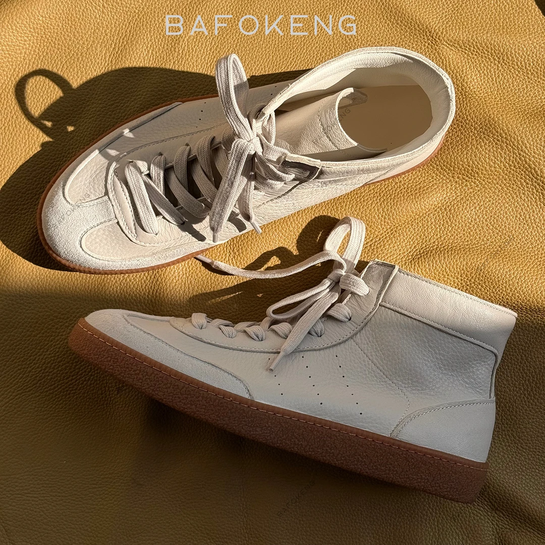 BAFOKENG巴弗肯【静奢新风】新西兰进口红鹿皮休闲软糯高帮德训鞋