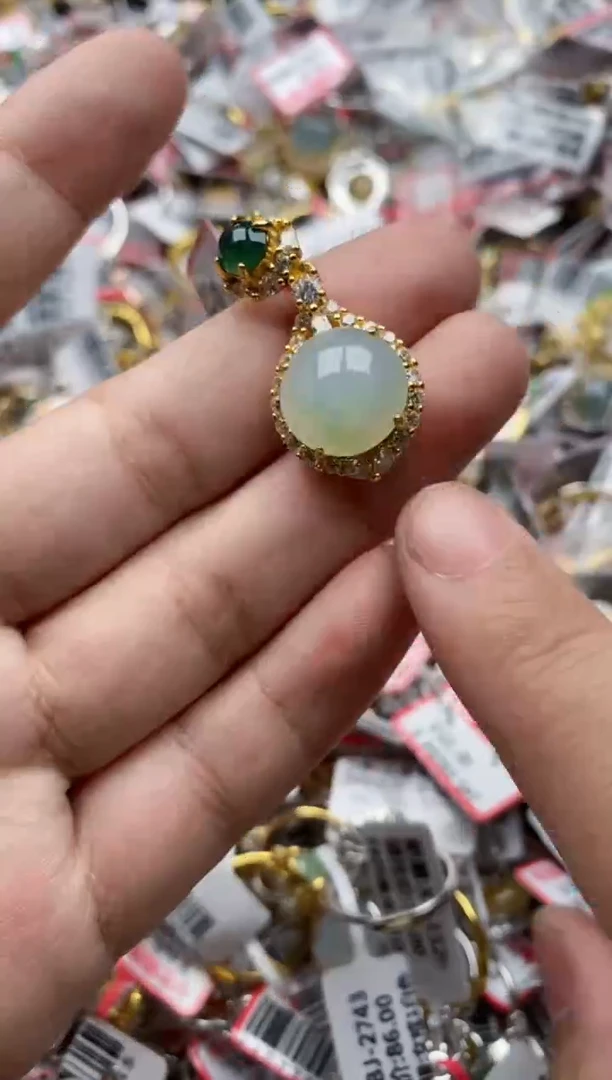 【闪购商品】翡翠戒指银S925镶嵌6666---10
