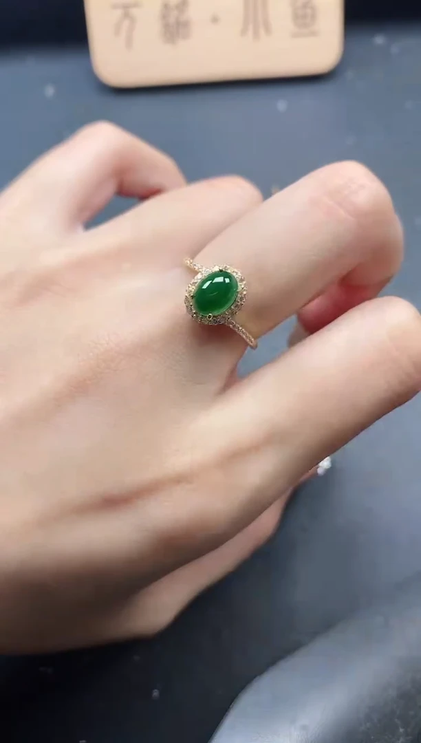 银S925镶嵌戒指翡翠51151
