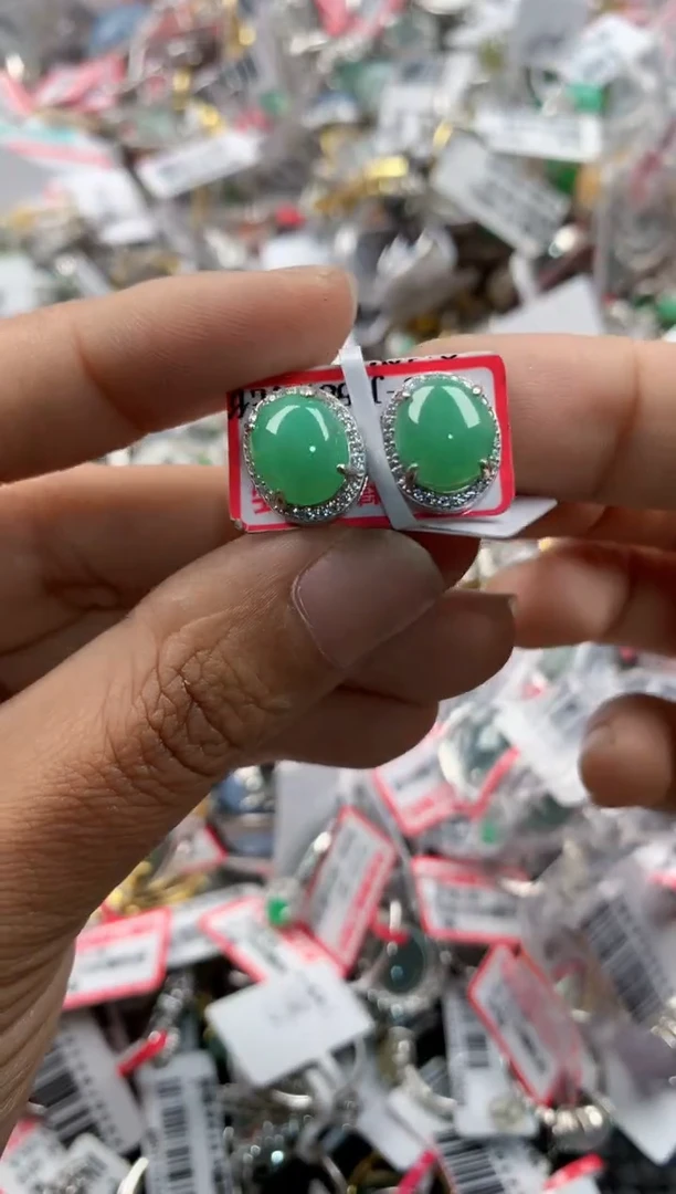 银S925镶嵌戒指翡翠12            3