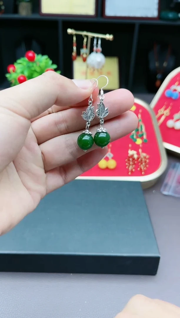【闪购商品】玛瑙/玉髓耳钉银S925镶嵌429000