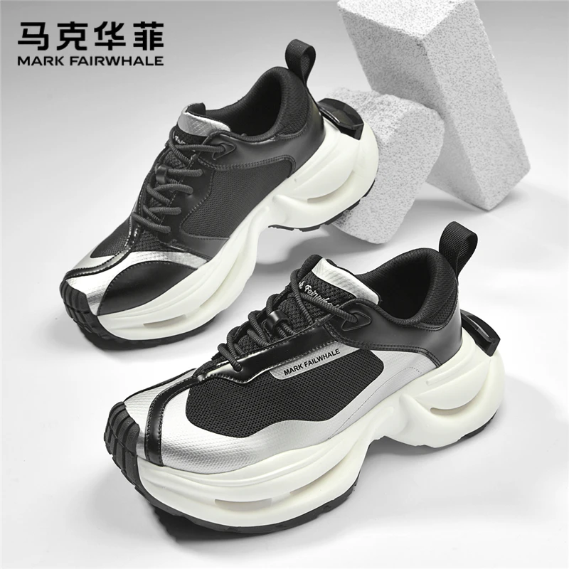 马克华菲男鞋2025新款冬季轻便透气休闲鞋潮流时尚百搭运动老爹鞋