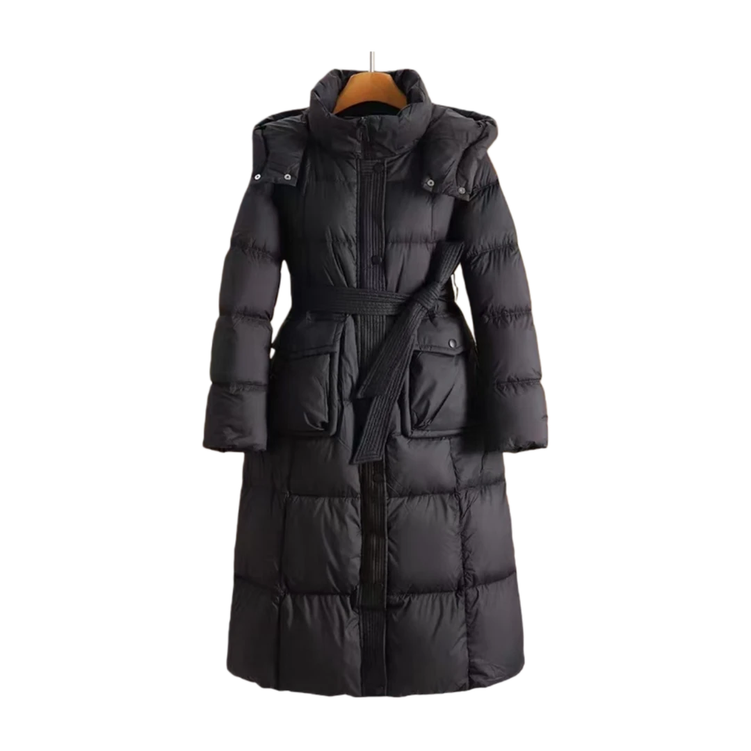 XLX 9050冬季新款大口袋宽松大版收腰羽绒服