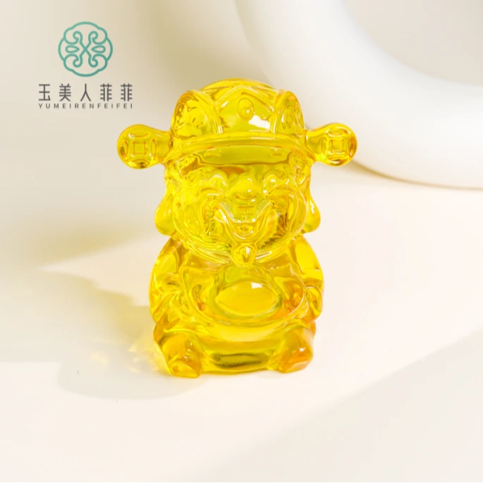 石惑珠宝^琉璃黄财神摆件