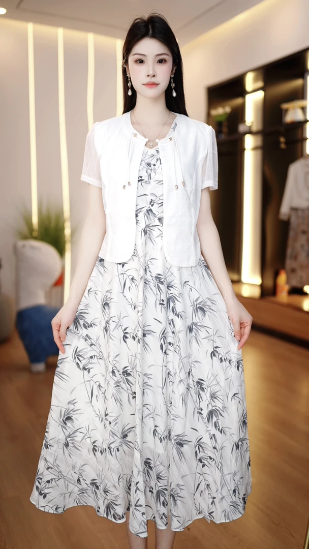 高级感两件套洋气连衣裙女2025春夏新款显瘦时尚气质长裙