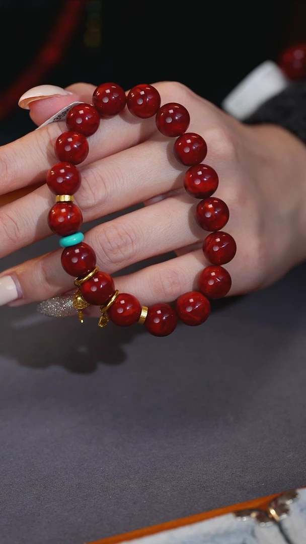 18K金镶嵌手串南红玛瑙原矿N38