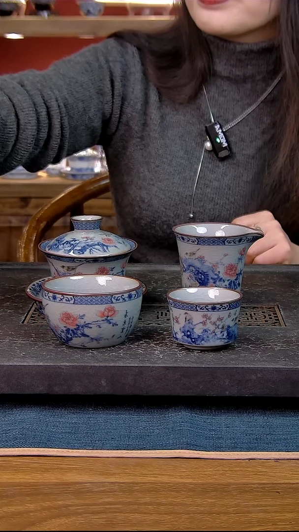 简装家用款4件套 老陶泥开片纹陶瓷茶具