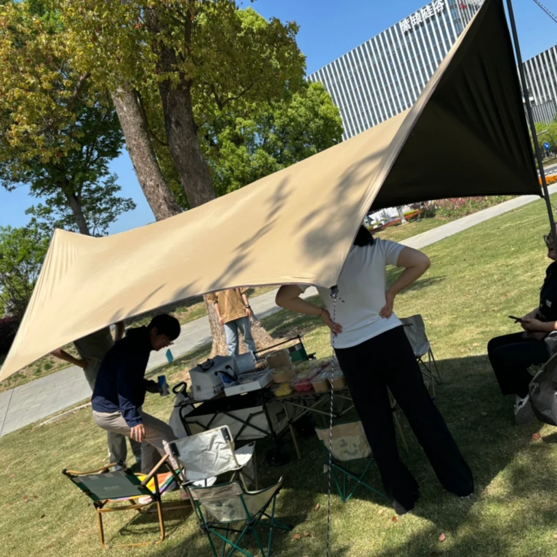 黑胶天幕露营帐篷遮阳防晒烧烤围炉煮茶旅游户外露营防水天幕帐篷