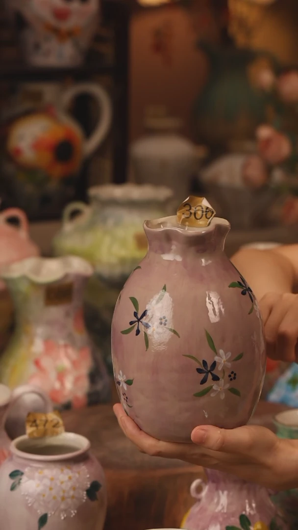 陶瓷306景德镇设计师手作花器摆件侘寂风