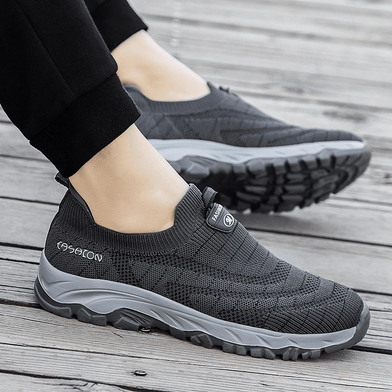 足力健安全老人鞋官方正品老人鞋男防滑春季新款透气网面中老年健