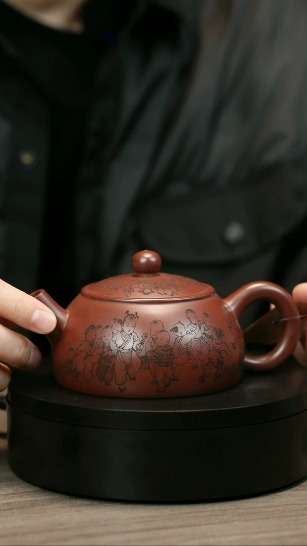 茶壶紫砂菠****qH2197陆建平童趣直嘴半月