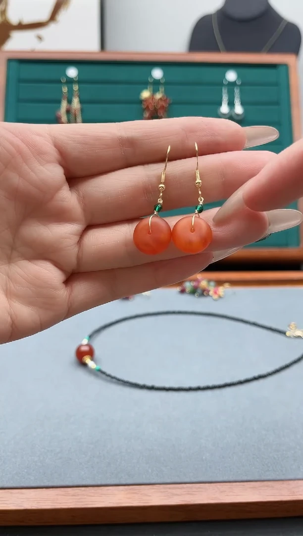 【闪购商品】蜜蜡耳饰银S925镶嵌019蜜蜡