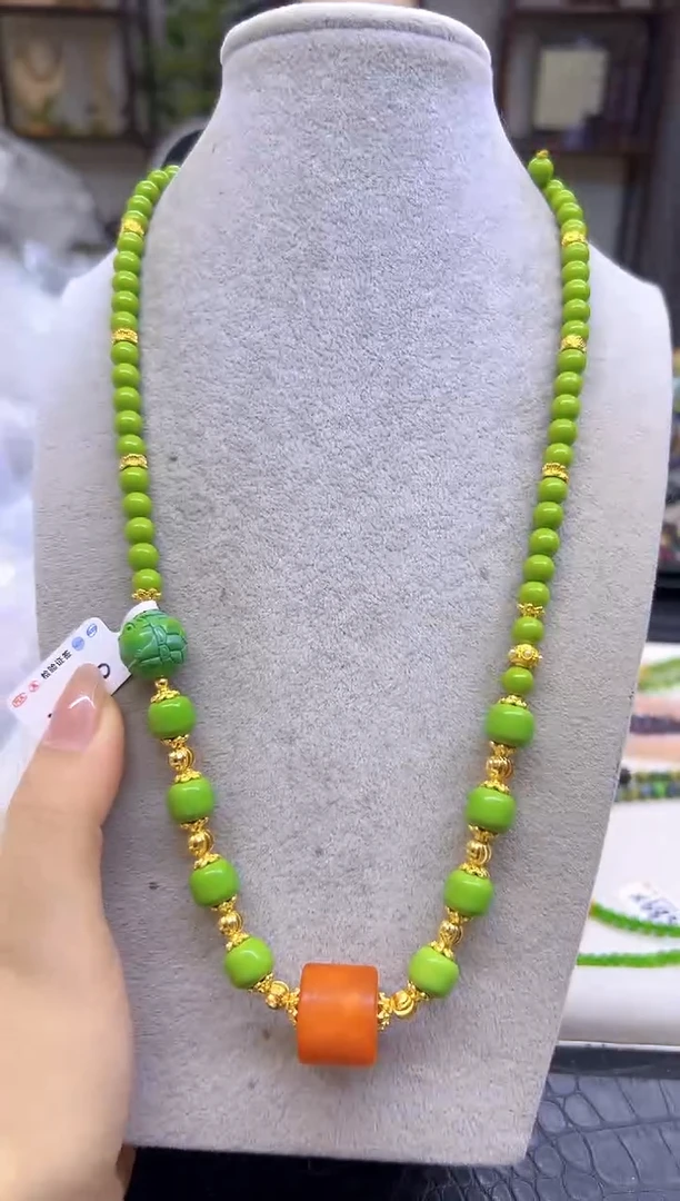 蜜蜡毛衣链未镶嵌DIY款X780