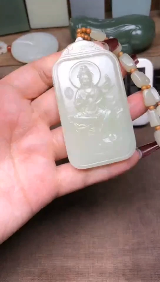 【闪购商品】和田玉颈饰未镶嵌4*7  大势至 菲菲