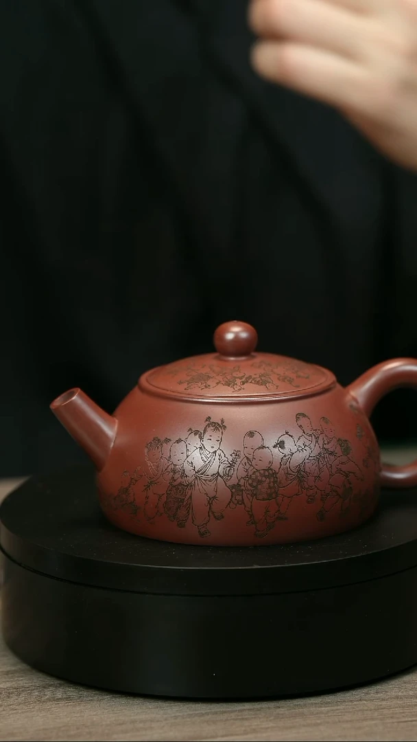 茶壶紫砂雷****斌H2197陆建平童趣直嘴半月